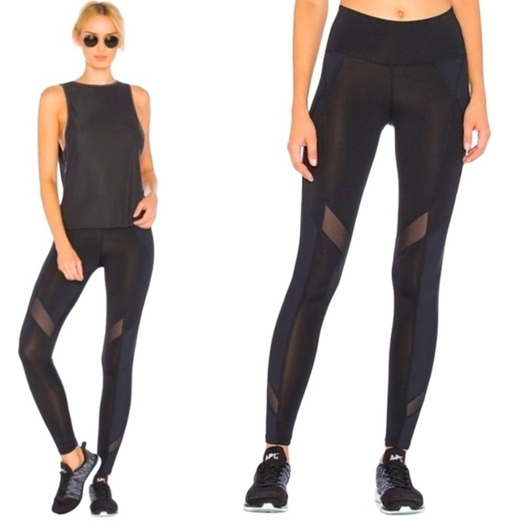 FP Movement by Free People Pants - Free People Movement Lira Black Mesh Athletic Leggings Tights Women’s Large